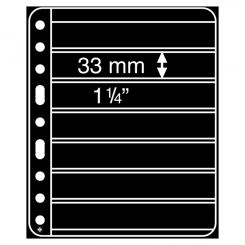 Feuilles extra rigide Vario-Plus Leuchtturm à 7 bandes noires.