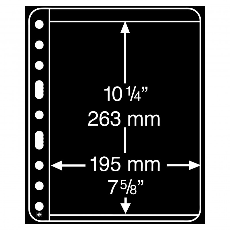 Feuilles extra rigide Vario-Plus Leuchtturm à 1 bande noire.