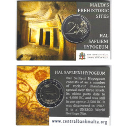 2 euros Malte 2022 coincard BU - Hypogée de Hal Saflieni.