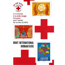 Feuillet de 3 timbres Croix-Rouge Française 2022 neuf**.
