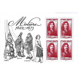 Bloc de 4 timbres Molière 1944 neuf**.
