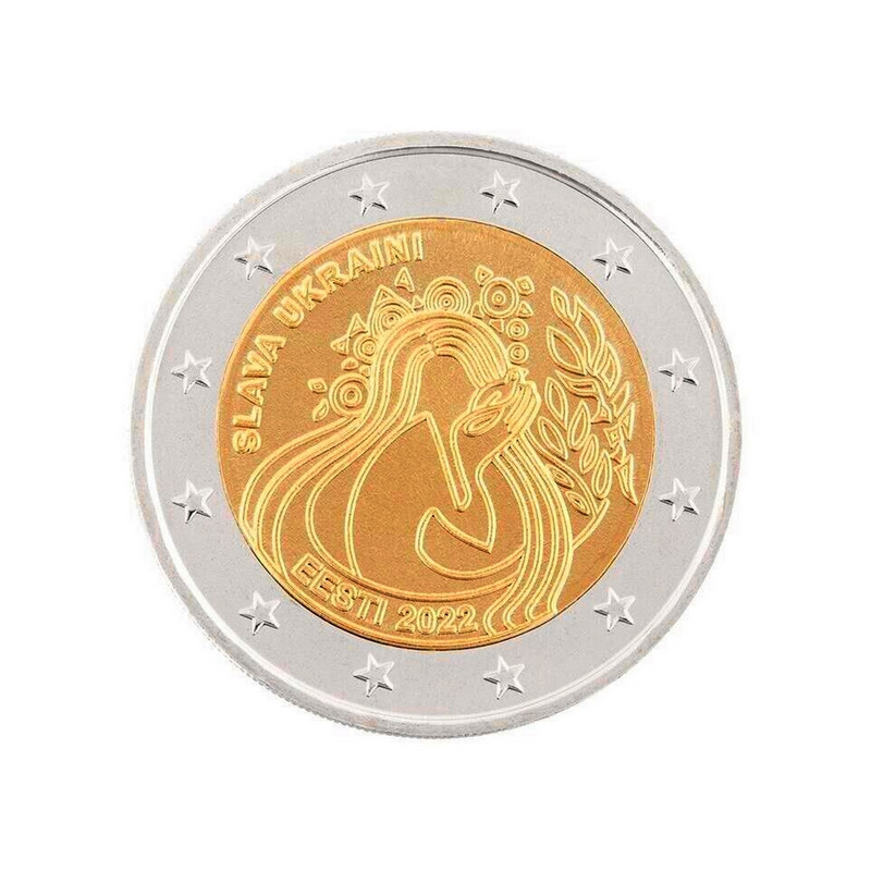 2 euros commémorative Estonie 2022 - Ukraine et Liberté.