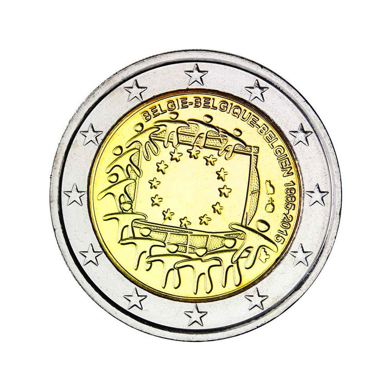 2 euros commémorative Belgique 2015 - Drapeau Européen.
