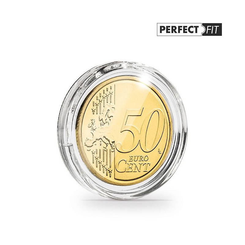 Capsules rondes ULTRA PERFECT FIT pour pièces de 50 cents d'euro.