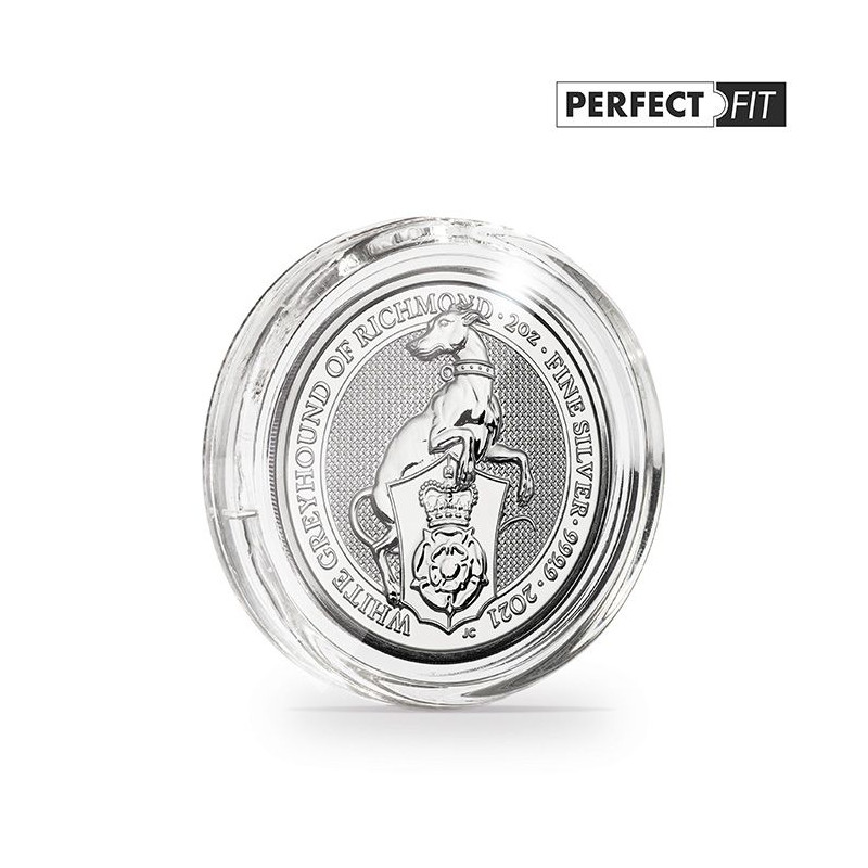 Capsules rondes ULTRA PERFECT FIT pour pièces de 2 oz Queen's Beasts argent.