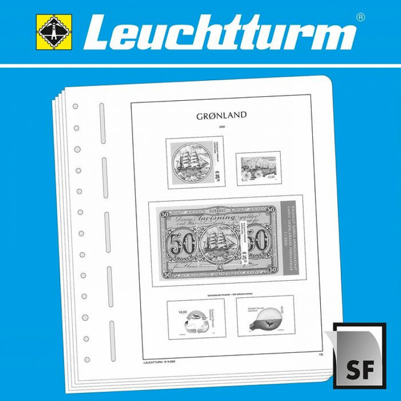 Feuilles pré imprimées Leuchtturm Groenland 1905-1999.