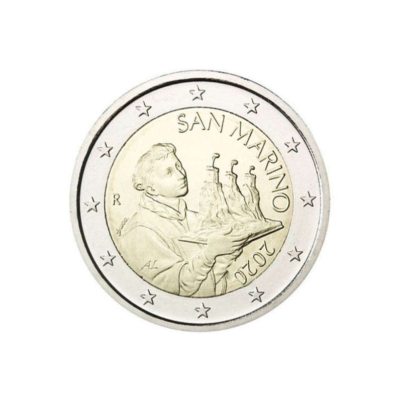 2 euros face commune Saint Marin 2020.