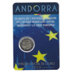 2 euros commémorative Andorre BU 2022 - Accord Monétaire.