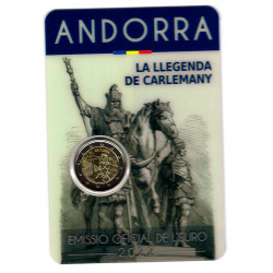 2 euros commémorative Andorre BU 2022 - Légende de Charlemagne.