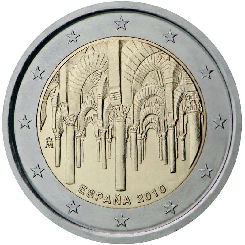 2 euros commémorative Espagne 2010 - Mosquée de Cordoue.