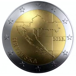2 euros commémorative Croatie 2023 - la carte.