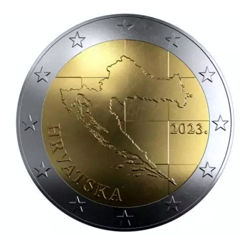 2 euros Croatie 2023 UNC - la carte.