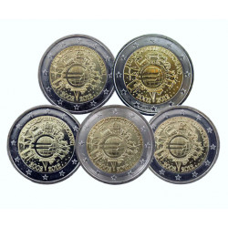 2 euros commémoratives Allemagne 2012 - 10 ans de l'Euro, les 5 ateliers.