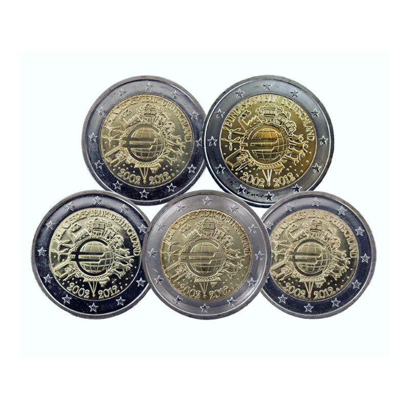 2 euros Allemagne 2012 - 10 ans de l'Euro, les 5 ateliers.