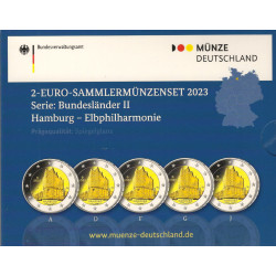 2 euros Allemagne 2023 coincard BE - Hambourg, les 5 ateliers.