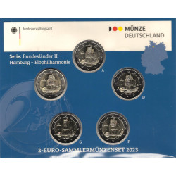 2 euros Allemagne 2023 coincard BU - Hambourg, les 5 ateliers.