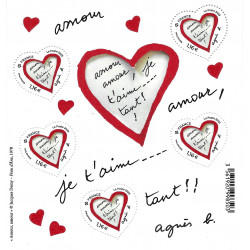 Bloc-feuillet de timbres N°154 Cœur d'Agnès B. neuf**.