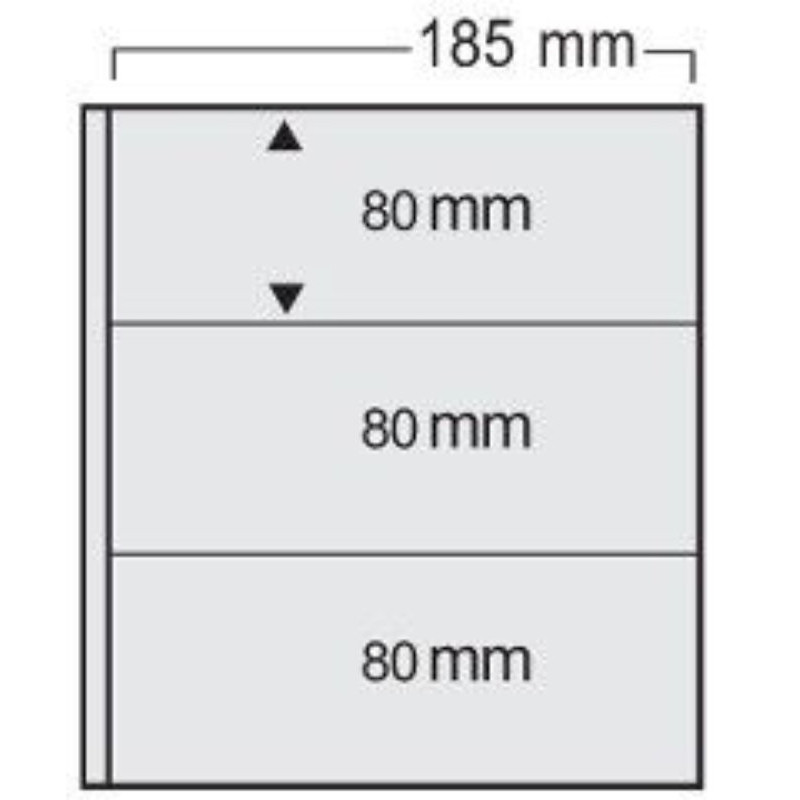 Feuilles Variant transparentes à 3 bandes pour carnets de timbres, billets.