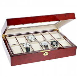 Coffret en bois laqué pour 12 montres de collection.