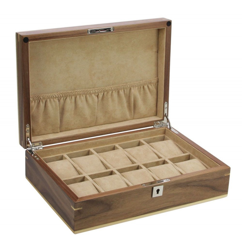 Coffret Alborg en bois de noyer pour 10 montres.