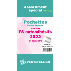 Assortiment de pochettes pour jeux timbres autoadhésifs FO/FS 2022 deuxième semestre.