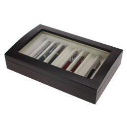 Coffret en bois pour 10 stylos de collection.