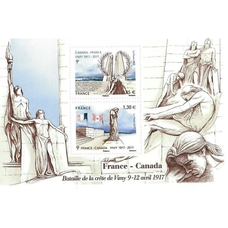 Feuillet de 2 timbres Bataille de Vimy F5136 neuf**.