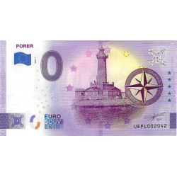 Billet Euro souvenir Phare Porer - Croatie 2022 .