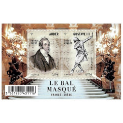 Feuillet de 2 timbres Opéra Le bal masqué N°F4706 neuf**.