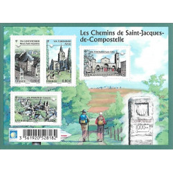 Feuillet de 4 timbres Chemins de Compostelle F4725 neuf**.