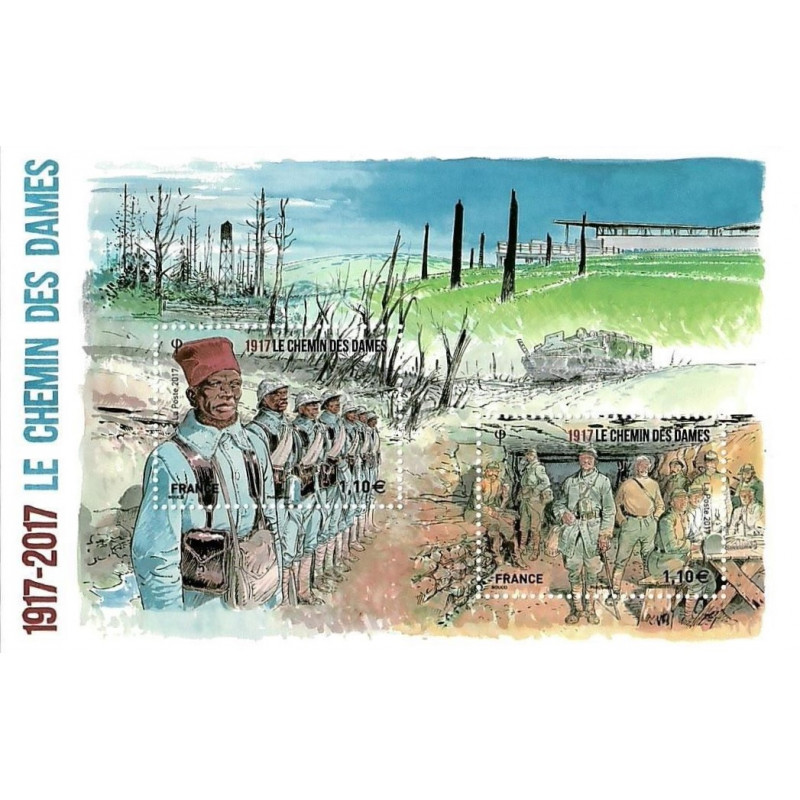 Feuillet de 2 timbres Chemin des dames F5138 neuf**.