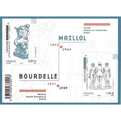 Feuillet de 2 timbres Bourdelles Maillol F4626 neuf**.