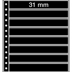 Feuille R Leuchturm à 8 bandes noires pour reliures à anneaux.