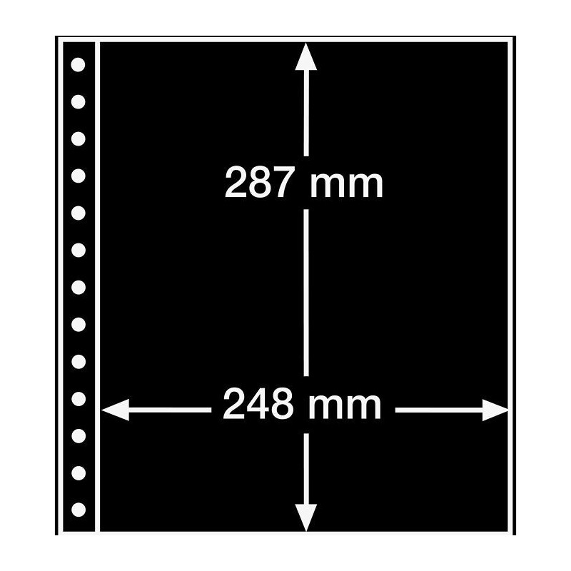 Feuille R noire Leuchtturm à 1 bande pour reliures à anneaux.