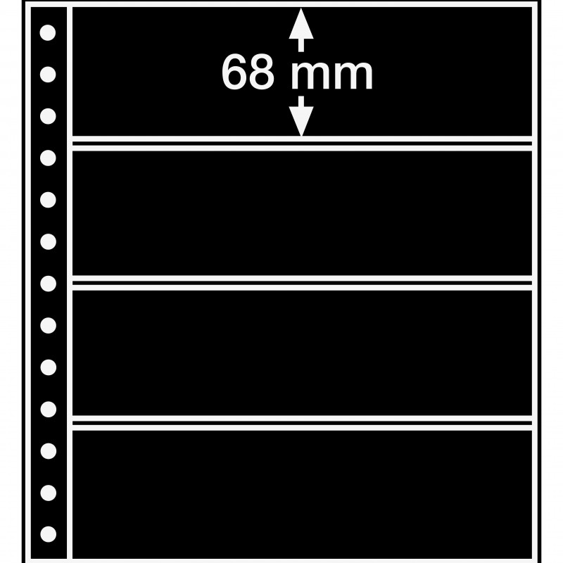 Feuille R Leuchturm à 4 bandes noires pour reliures à anneaux.