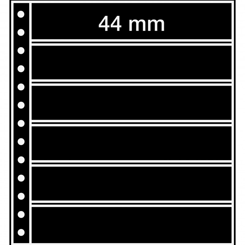 Feuille R Leuchturm à 6 bandes noires pour reliures à anneaux.