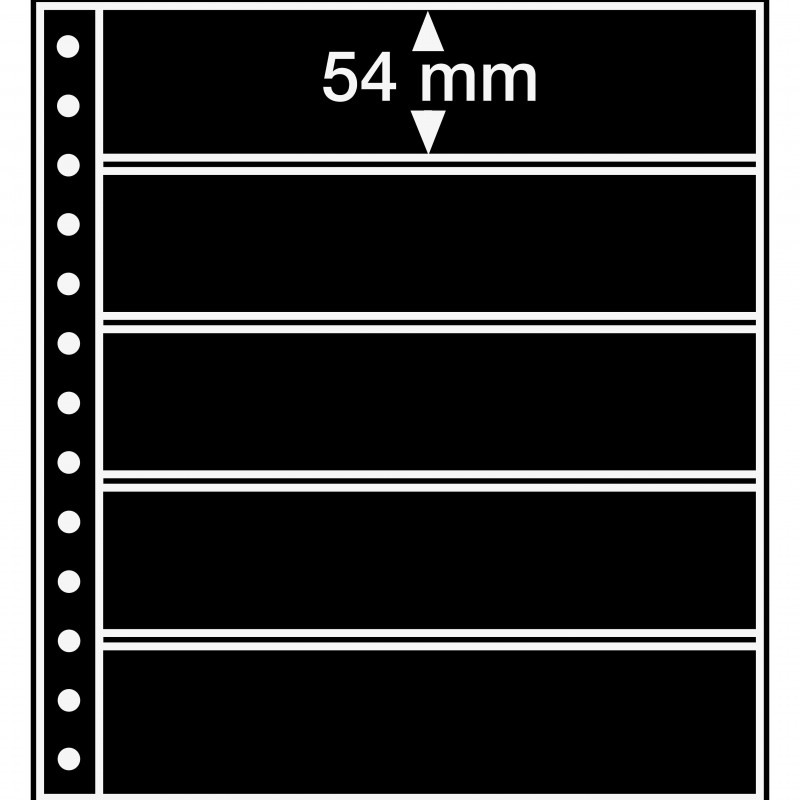 Feuille R Leuchturm à 5 bandes noires pour reliures à anneaux.