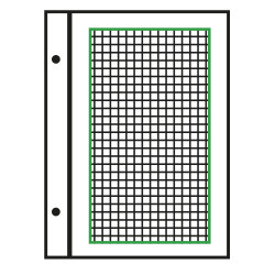 Feuilles FO neutres quadrillées avec liséré vert, Yvert et Tellier.