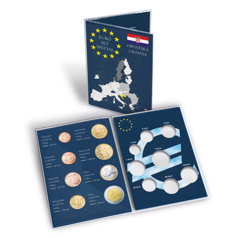 Carte de collection pour série de pièces d'euro Croatie.