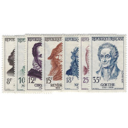 Célébrités étrangères timbres de France N°1132-1138 série neuf**.