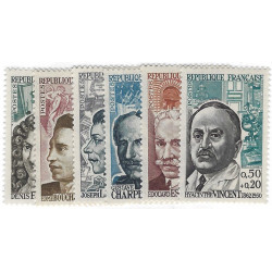 Célébrités 1962, timbres de France N°1345-1350 série neuf**.
