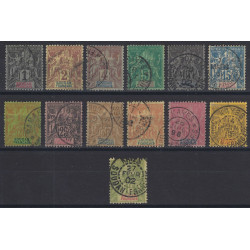 Soudan Français 1894 série de timbres N° 3-15 oblitérés, TB.