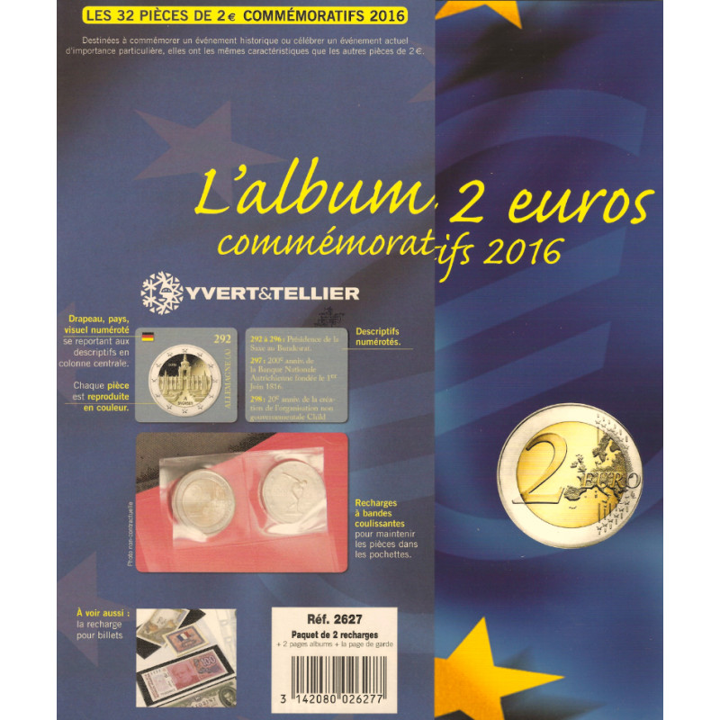 Recharges Caravelle pour 2 euros commémoratives 2016.