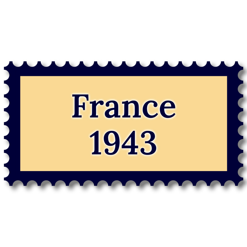 France 1943 année complète de timbres neufs**.