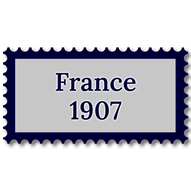 France 1907 année complète de timbres oblitérés.
