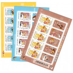 Feuillets de timbres Tex Avery autoadhésifs F160A - F162A.