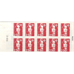 Carnet de 10 timbres Marianne de Briat N° 2720-C1, Albertville 92.