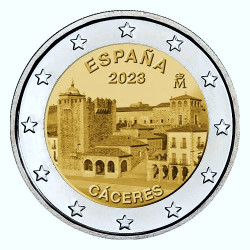 2 euros commémorative Espagne 2023 - Vieille ville de Caceres.