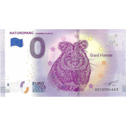 Billet Euro Souvenir 0 € – Naturoparc – Hunawihr – Grand Hamster – 2019.