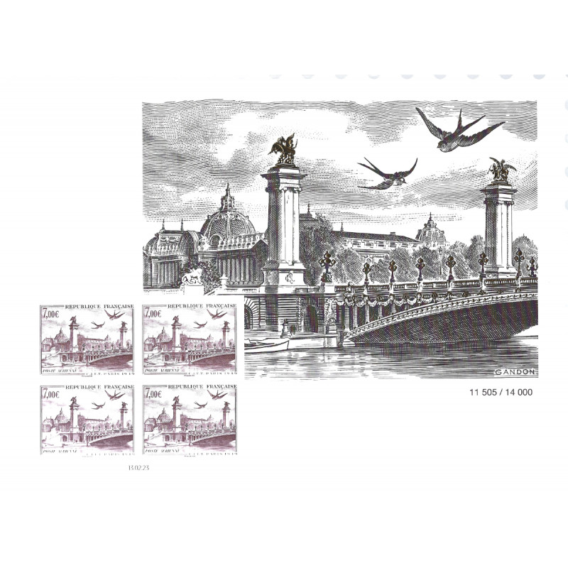 Affiche Salon C.I.T.T. Paris 1949 - Bloc de 4 timbres N°AFF94A.